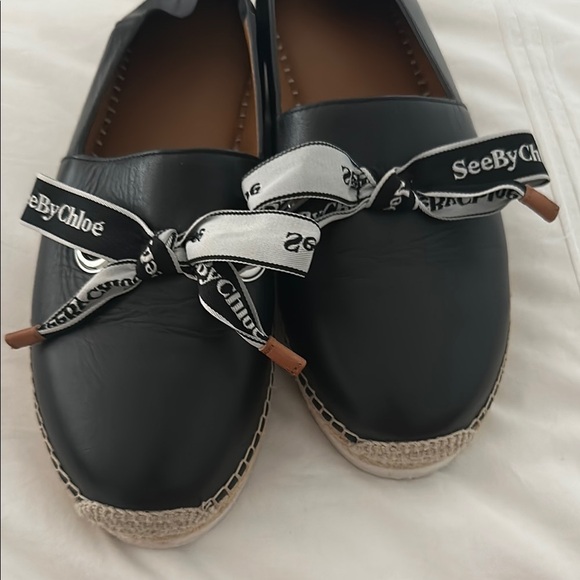 See By Chloe Black Espadrille Flats with Logo Detail - Picture 7 of 7